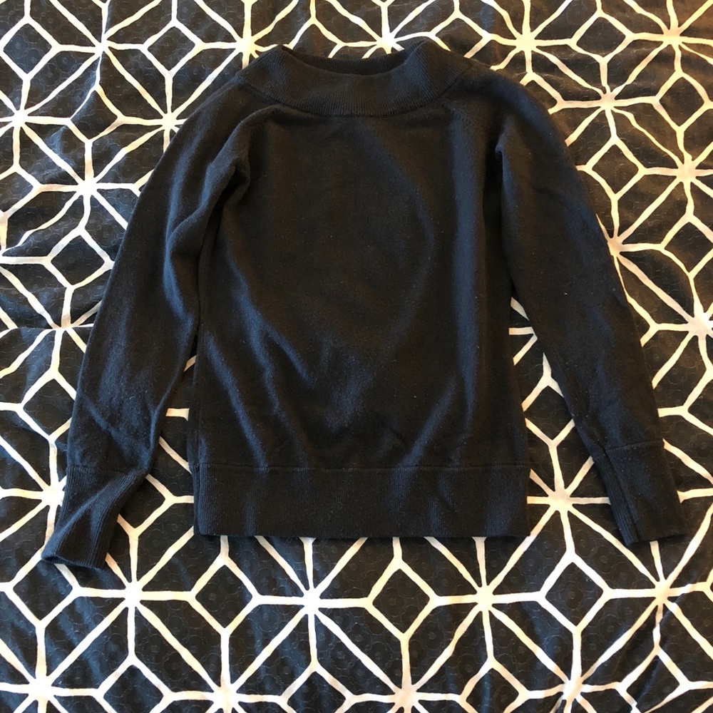 Wool sweater with interesting neckline